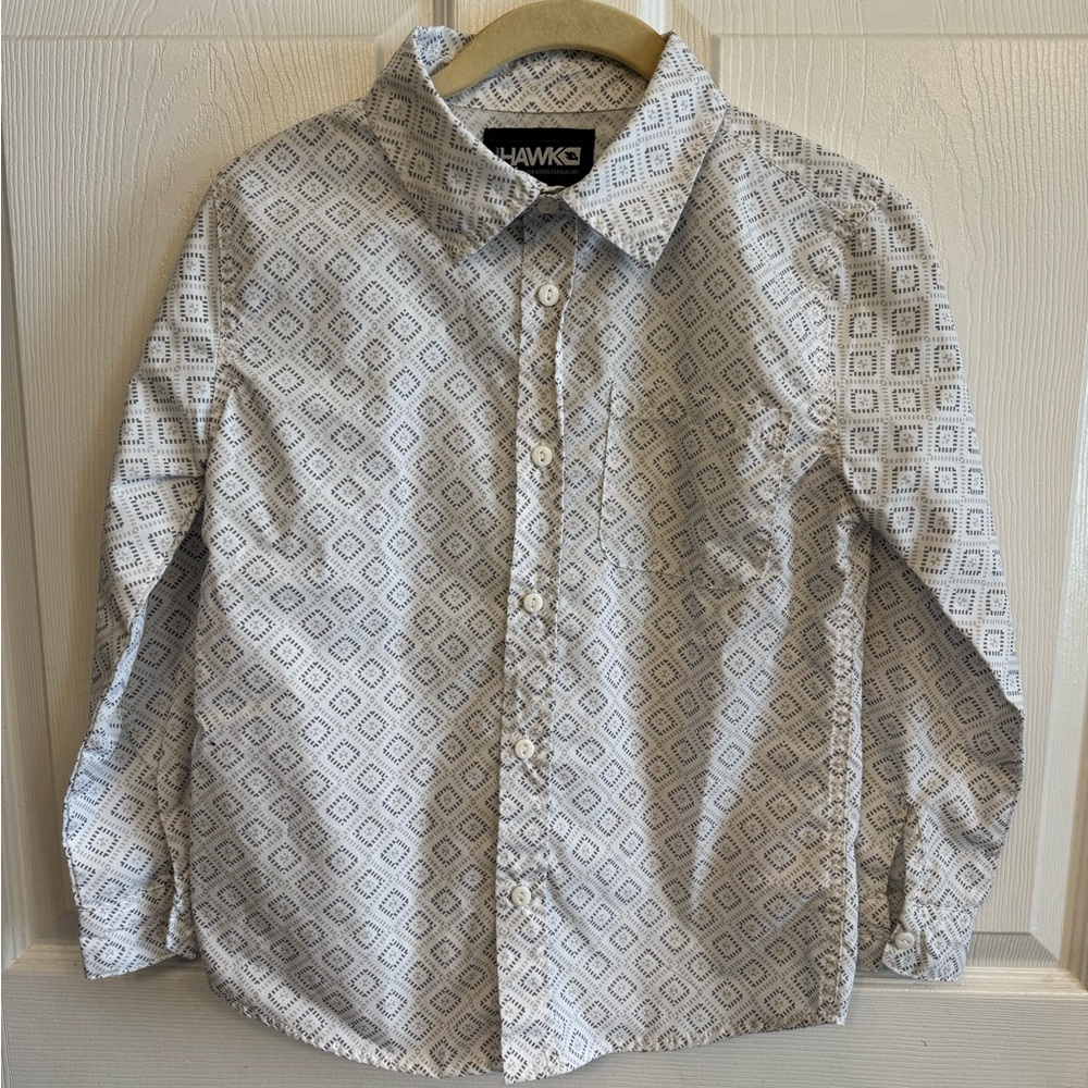 Tony Hawk Kids Geometric Button Down Shirt - Black and White